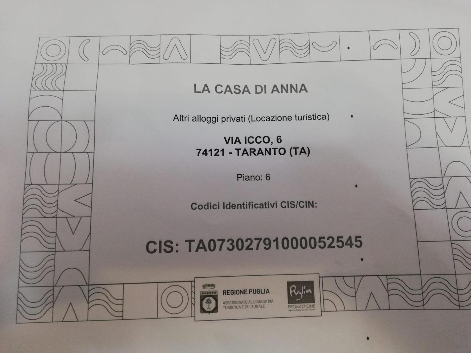 Апартаменты La Casa Di Anna Таранто Экстерьер фото